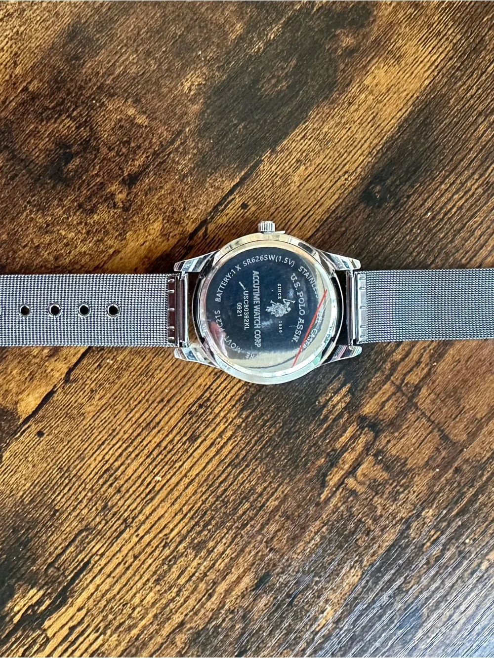 U S Polo Assn Men's Gray Dial Stainless Steel Mesh Watch